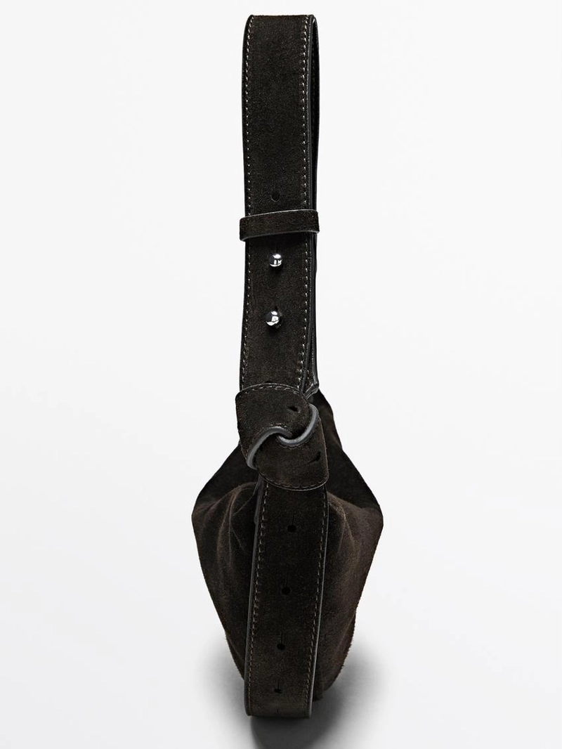 Мини сумка через плечо из замши двойного ворса