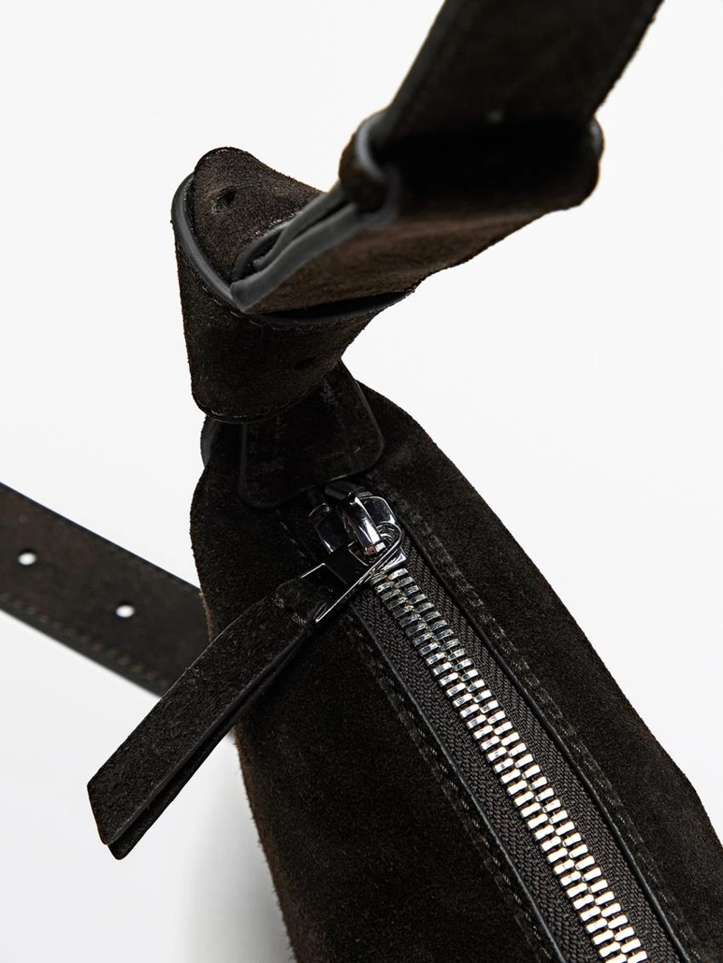 Мини сумка через плечо из замши двойного ворса