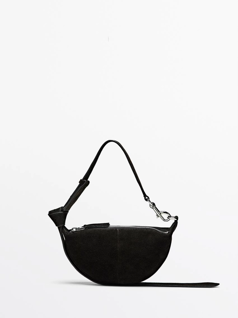 Мини сумка через плечо из замши двойного ворса