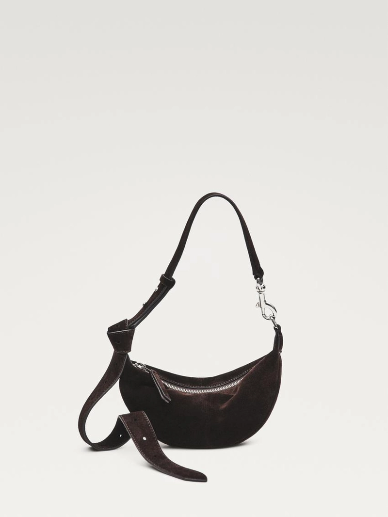 Мини сумка через плечо из замши двойного ворса