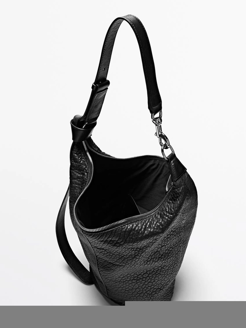 Сумка-ведро из натуральной кожи нубук