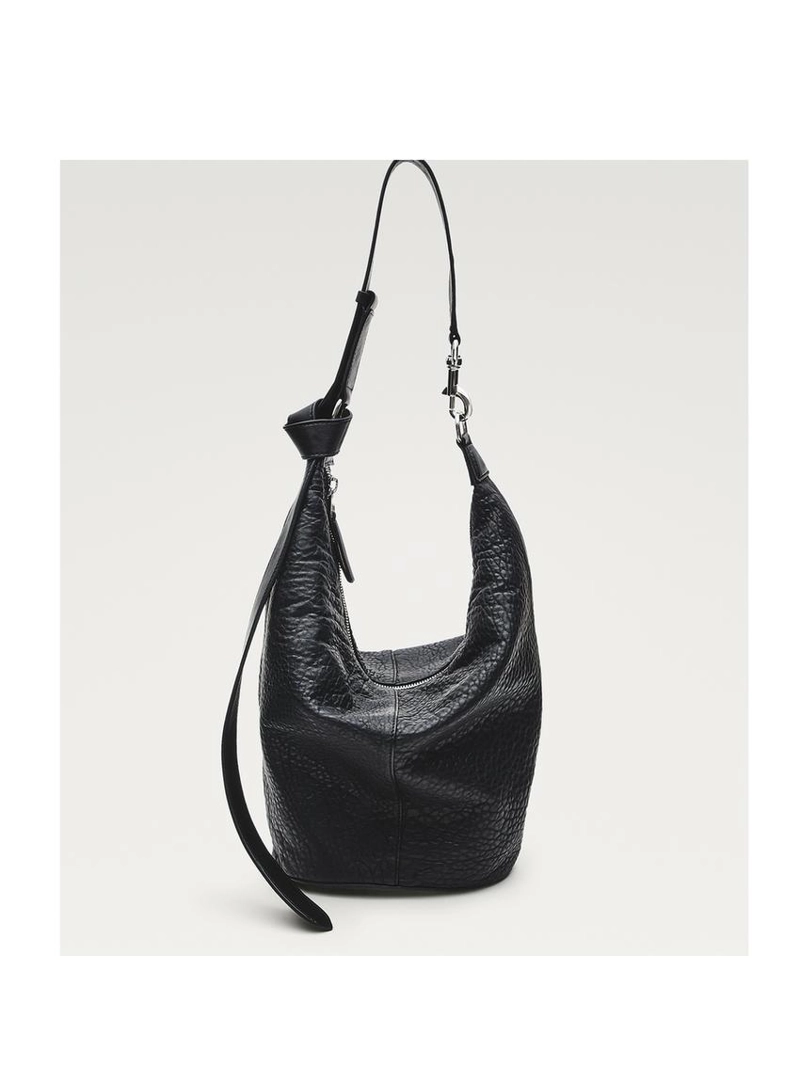 Сумка-ведро из натуральной кожи нубук