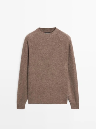 Купить Massimo Dutti Свитер с круглым вырезом и пуговицами из вязаного полотна