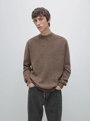 MINK | 1117/222/706 - Massimo Dutti Свитер с круглым вырезом и пуговицами из вязаного полотна