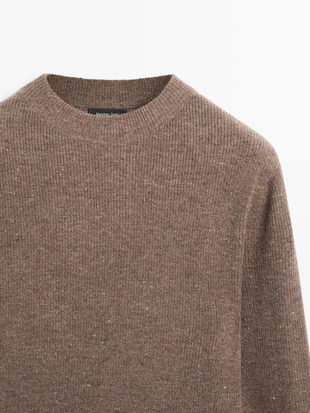 Свитер с круглым вырезом и пуговицами из вязаного полотна- Заказать в России