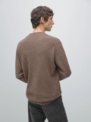 Свитер с круглым вырезом и пуговицами из вязаного полотна- Заказать в России