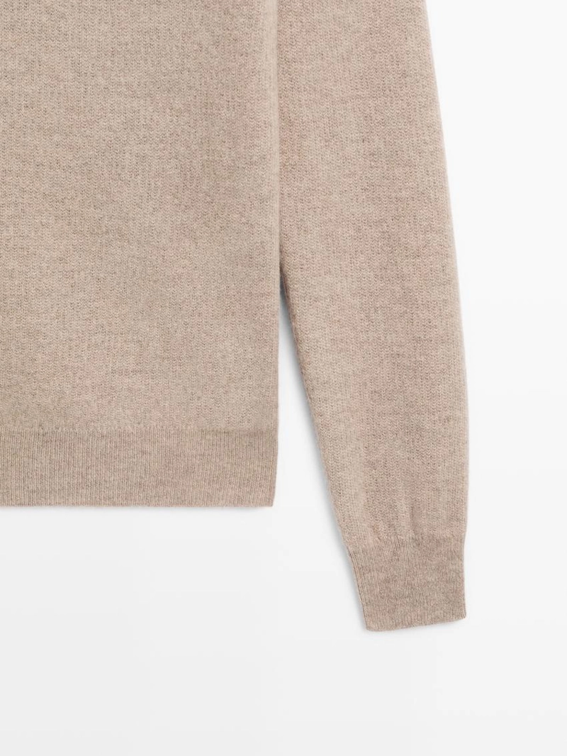 Поло-свитер из вязаного шерстяного микса с молнией