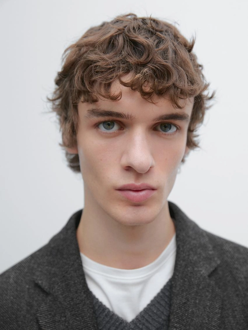 Пиджак из шерстяно-хлопковой смеси в елочку