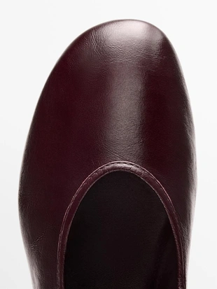 Туфли балетки из потертой кожи- Заказать в России