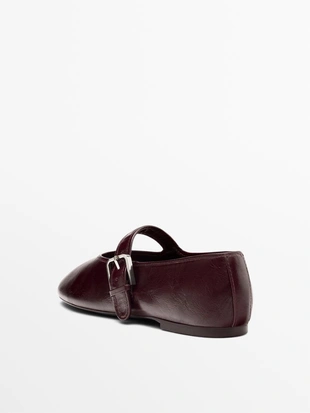 Туфли балетки из потертой кожи- Заказать в России