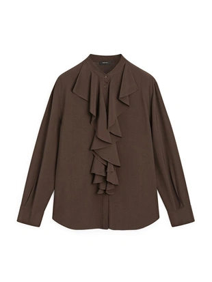 Блузка с оборками и разрезами- Заказать в России