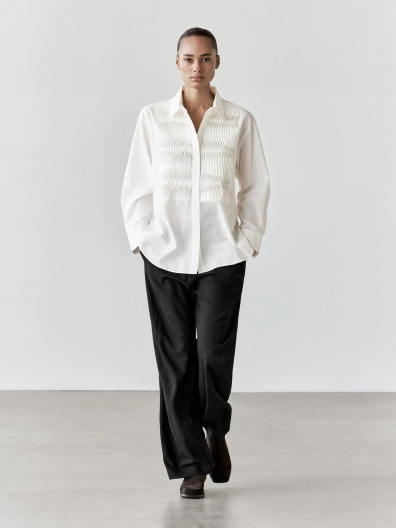 Рубашка из 100% хлопка с деталями на груди