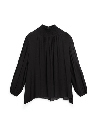 Блузка с деталями воротника- Заказать в России