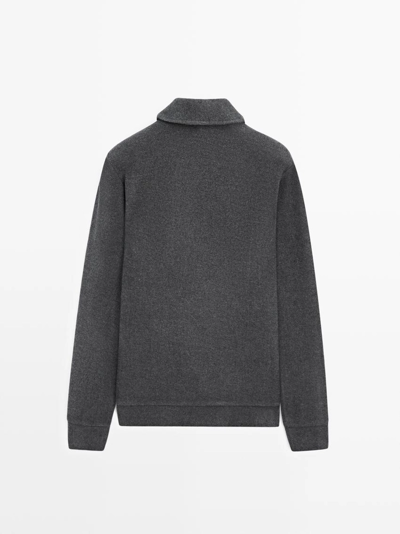 Поло с застежкой на молнии из хлопкового микса