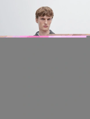 Купить Massimo Dutti Поло с застежкой на молнии из хлопкового микса