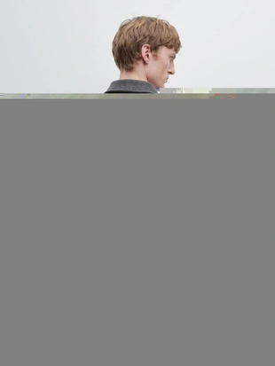 GREY MARL | 0577/157/812 - Massimo Dutti Поло с застежкой на молнии из хлопкового микса