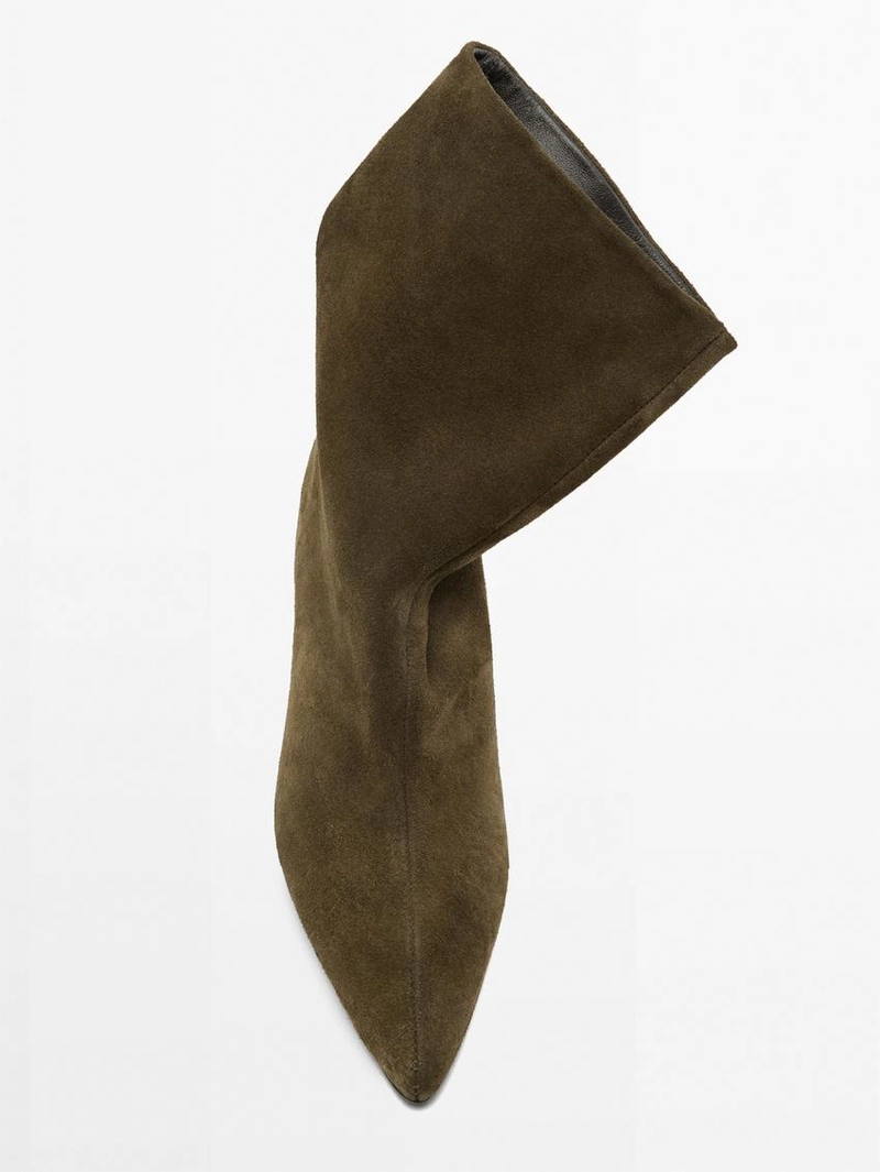 Ботильоны на каблуке из замши