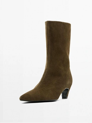 Ботильоны на каблуке из замши- Заказать в России