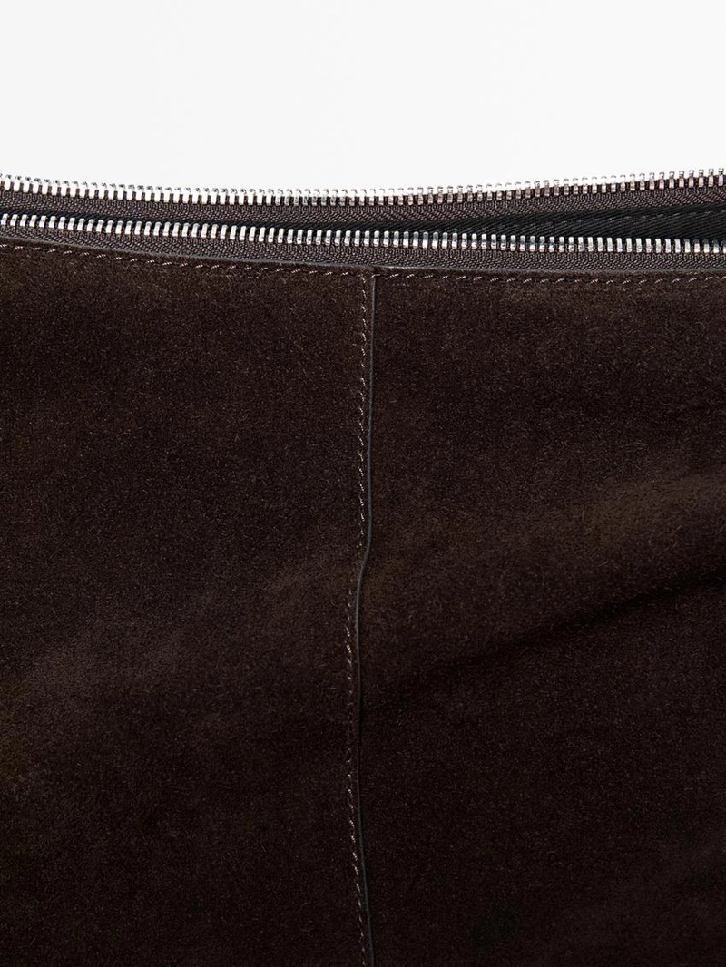 Сумка в виде ведра из замши