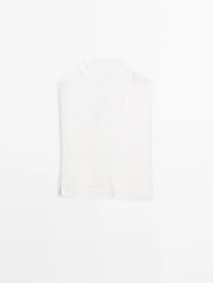 Белая худи из альпаки с передником- Заказать в России