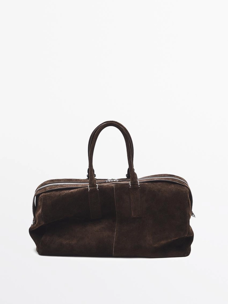 Кожаная сумка для путешествий из замши