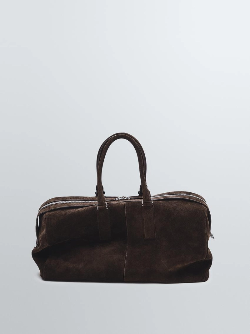 Кожаная сумка для путешествий из замши