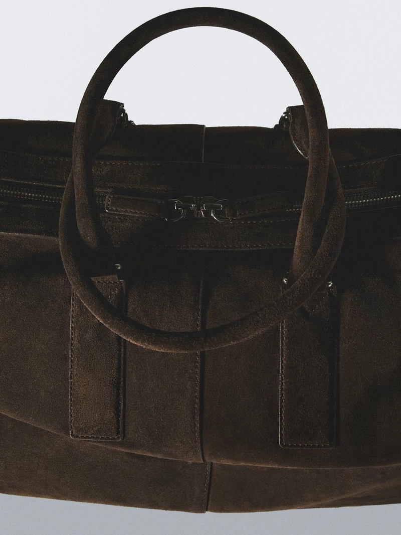 Кожаная сумка для путешествий из замши