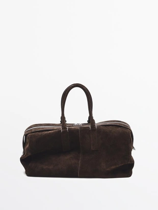 Купить Massimo Dutti Кожаная сумка для путешествий из замши