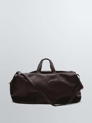 Сумка-чемодан макси из натуральной кожи нубук- Заказать в России