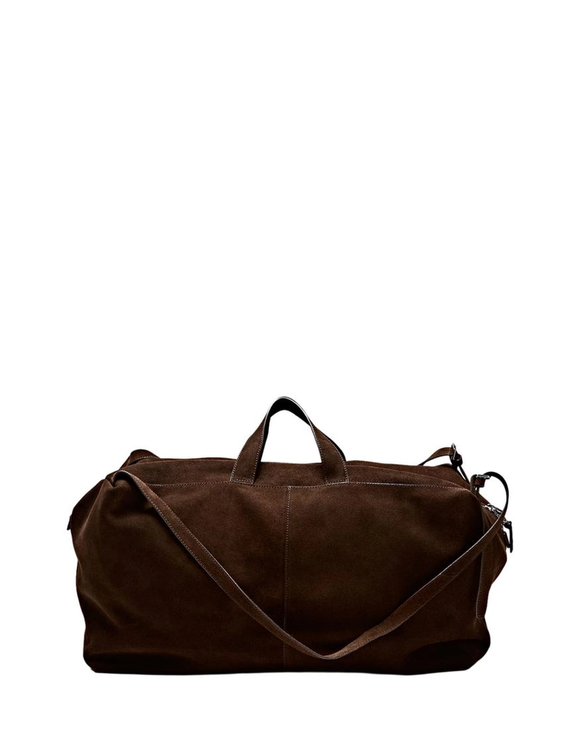 Сумка-мешок из замши и кожи