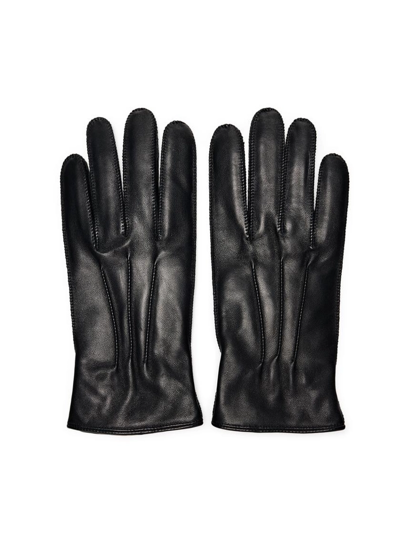 Кожаные перчатки с отделкой нубук