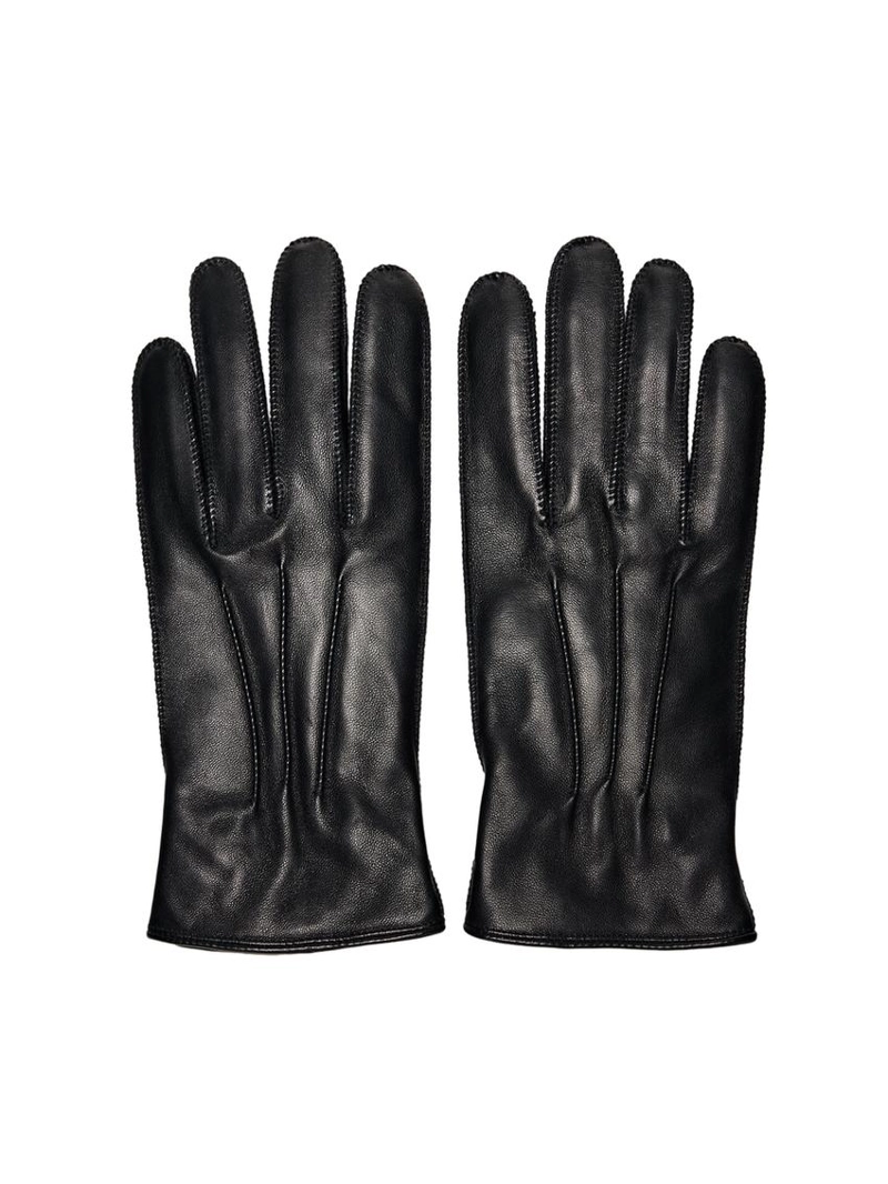 Кожаные перчатки с отделкой нубук