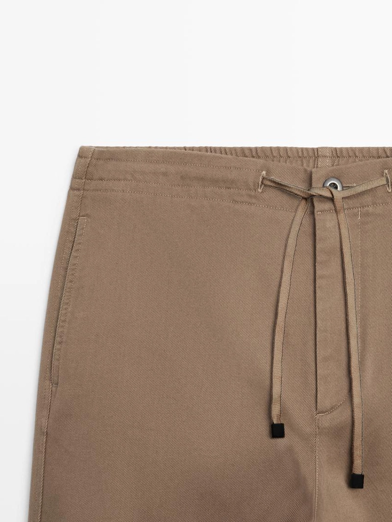 Хлопковые брюки в стиле джоггер из смесовой ткани