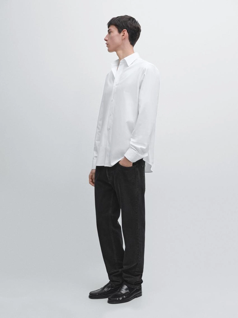 Рубашка среднего кроя в меланжевом стиле