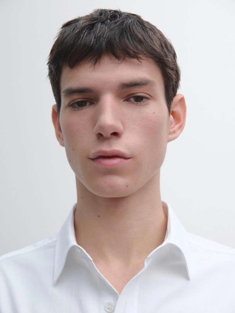 Рубашка среднего кроя в меланжевом стиле