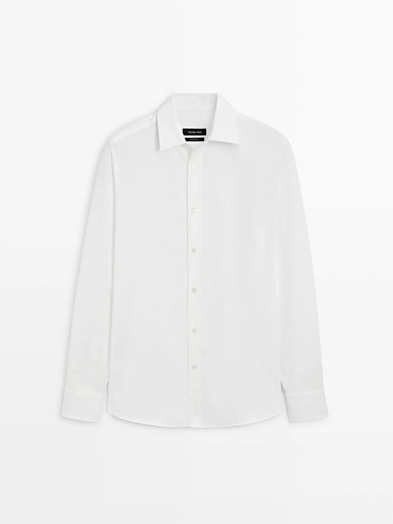 Рубашка среднего кроя в меланжевом стиле