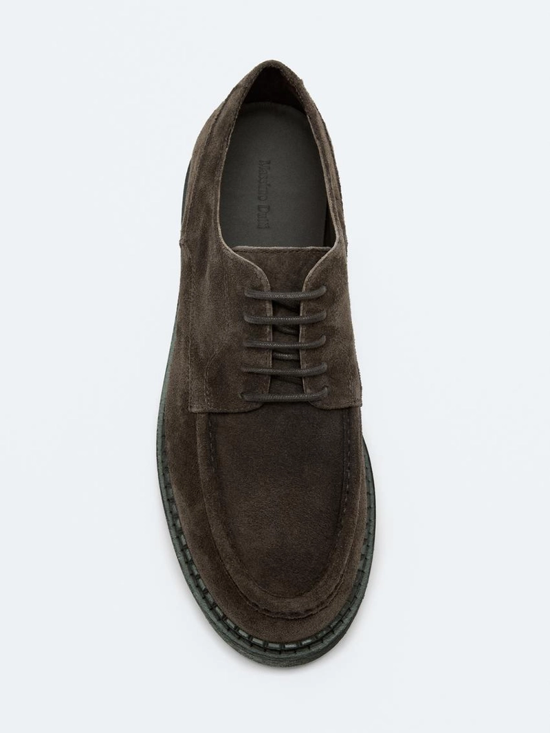 Туфли из замши с декоративным швом