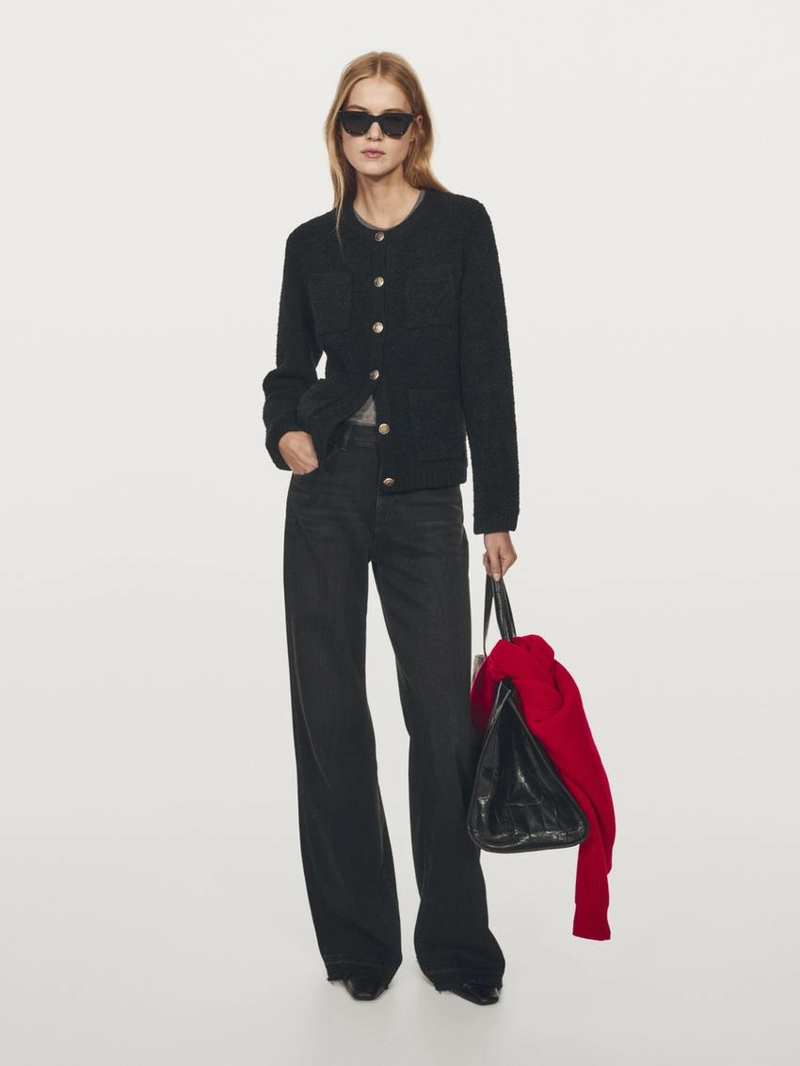 Кардиган из шерстяной смеси с пуговицами из золота