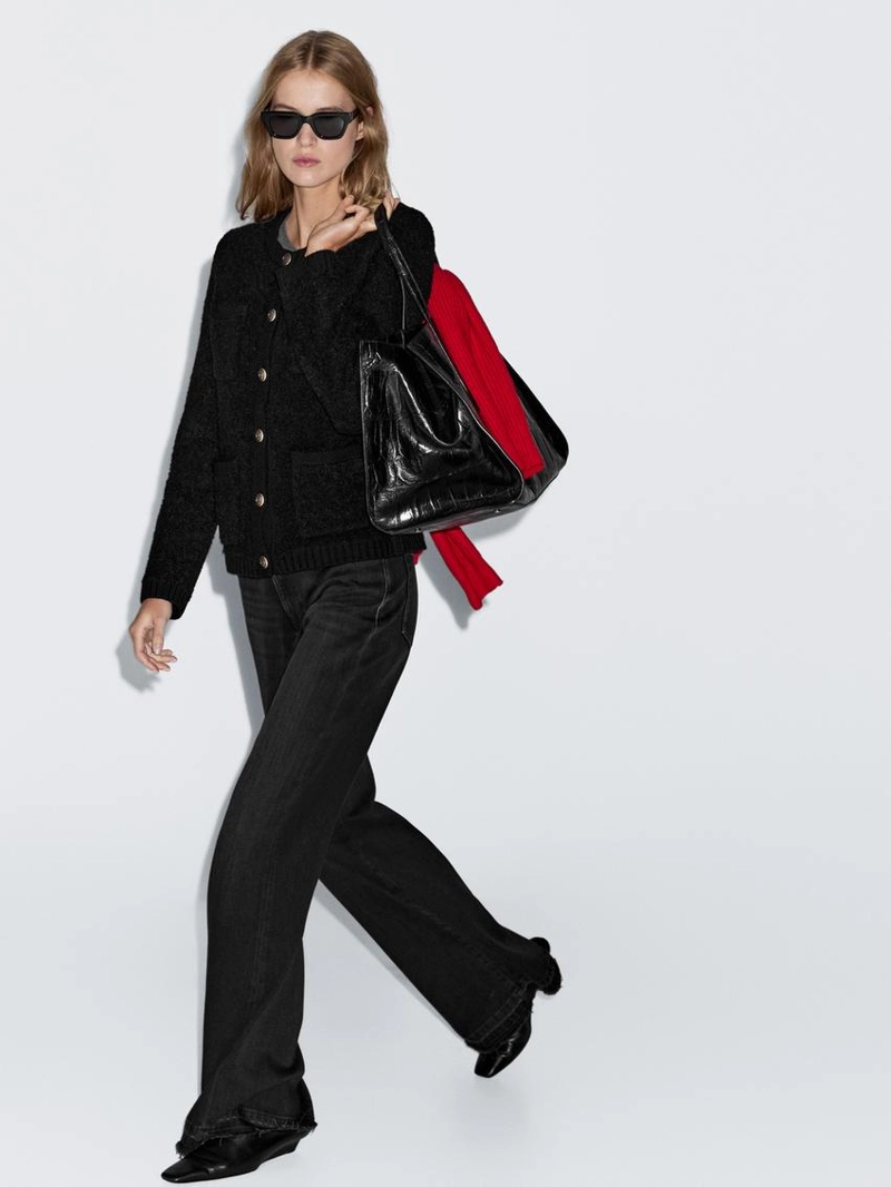 Кардиган из шерстяной смеси с пуговицами из золота