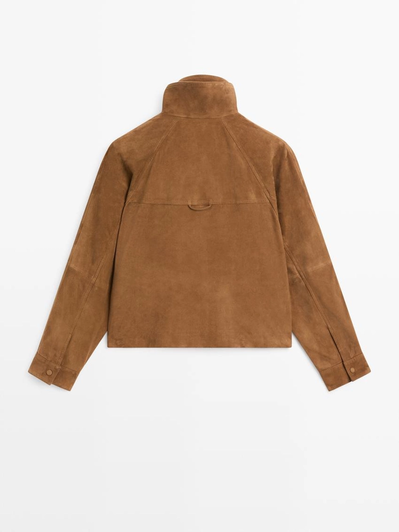 Замшевый пиджак с пуговицами