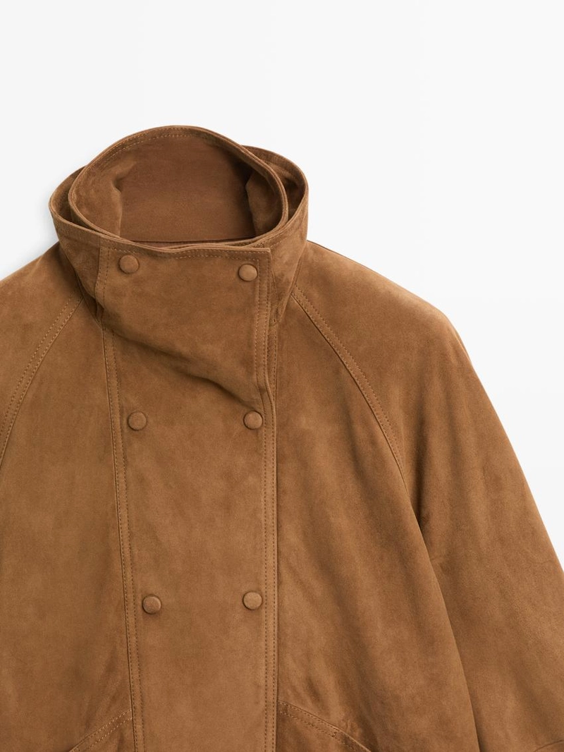 Замшевый пиджак с пуговицами