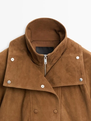 Замшевый пиджак с пуговицами- Заказать в России