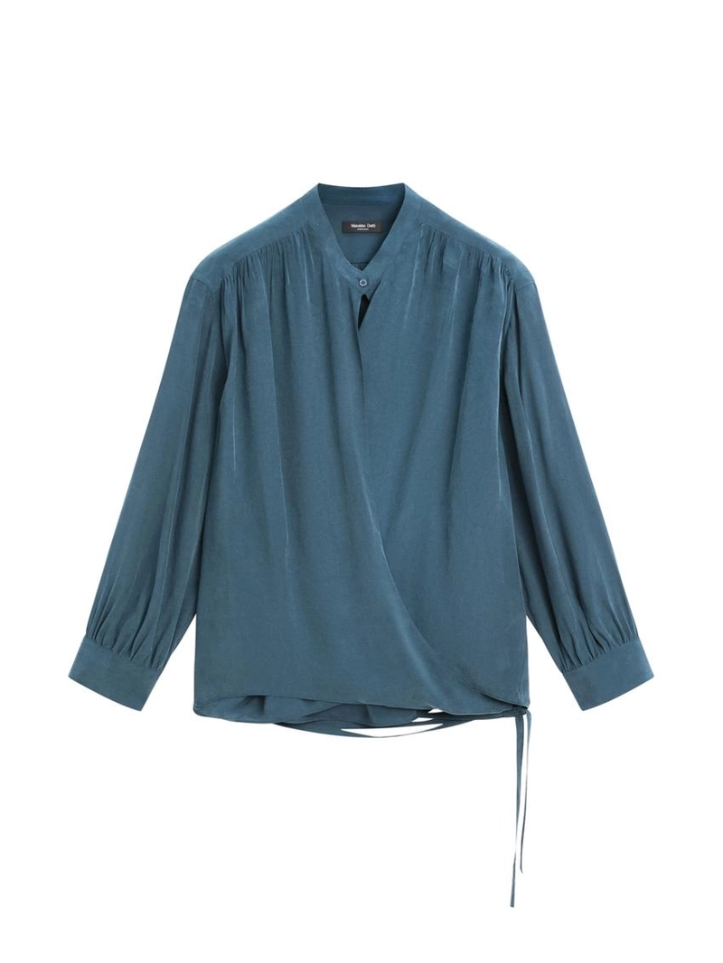 Блузка с запахом и стойкой