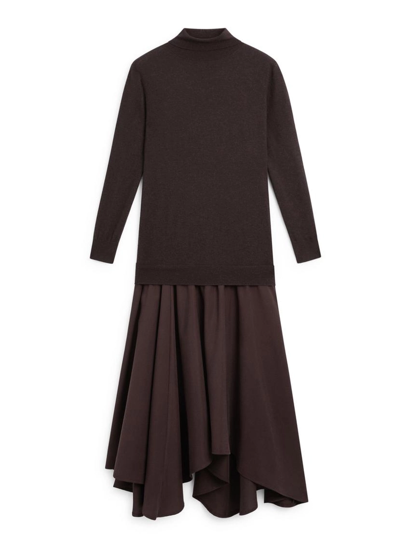 Платье из вязаного полотна с элементами шерсти