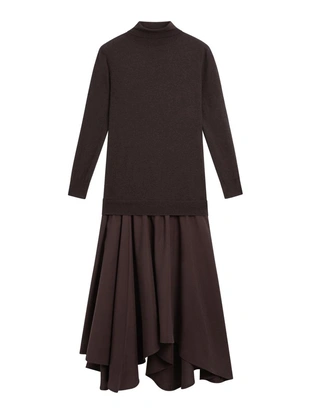 Платье из вязаного полотна с элементами шерсти- Заказать в России