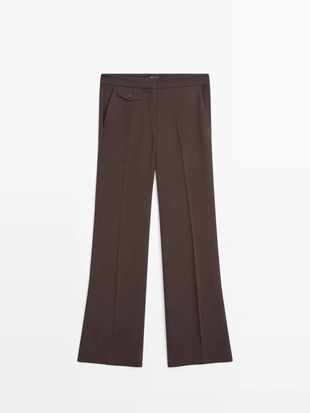 Брюки с карманами и расклешенным кроем- Заказать в России