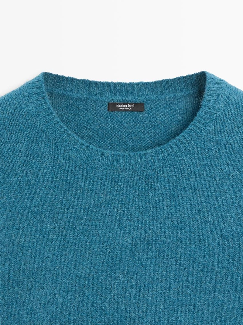 Свитер из альпакиевой смеси с коротким рукавом