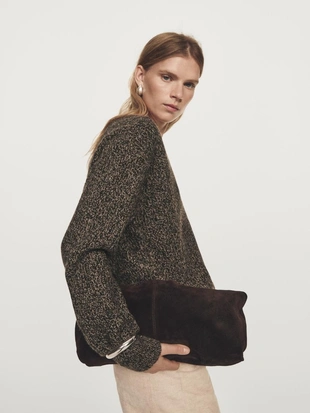 Водолазка MASSIMO DUTTI из мулине с V-образным вырезом- Заказать в России