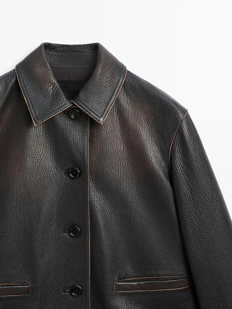 Короткая куртка из натуральной кожи