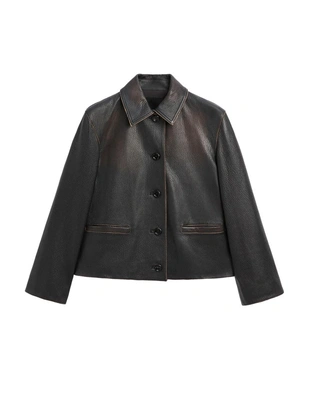 Купить Massimo Dutti Короткая куртка из натуральной кожи